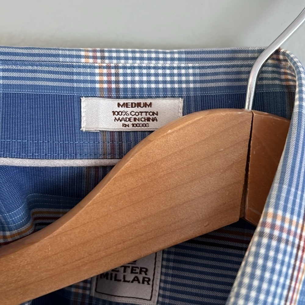 Peter Millar Men’s Blue and White Casual Short Sleeve Button Down Shirt Medium - Picture 7 of 9